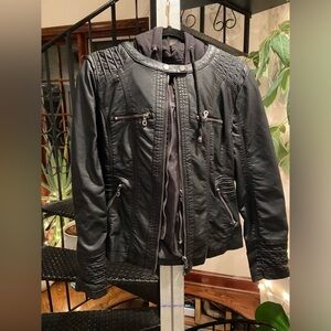 Black leather jacket